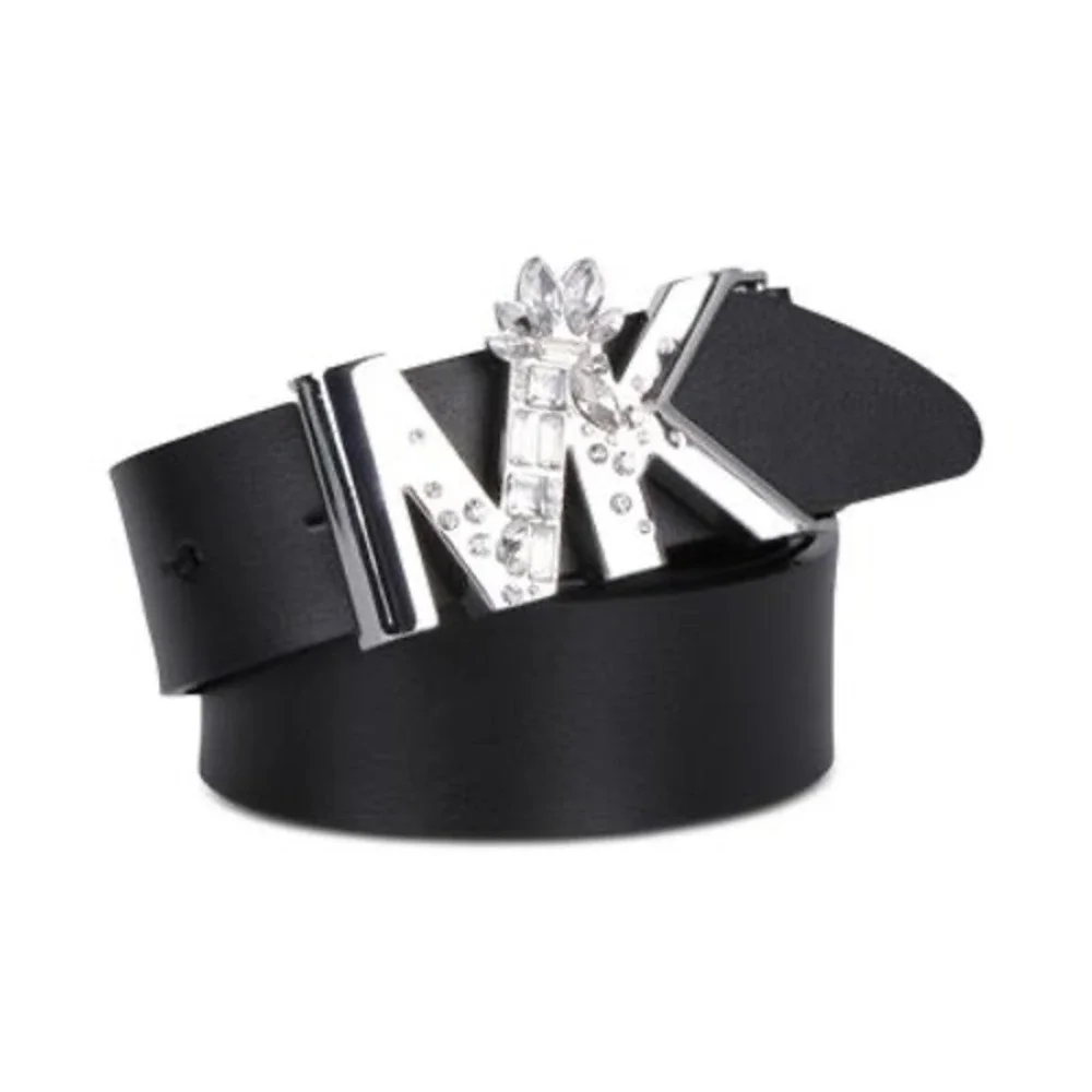 Michael Michael Kors Pave Logo Belt - Black - Size S
